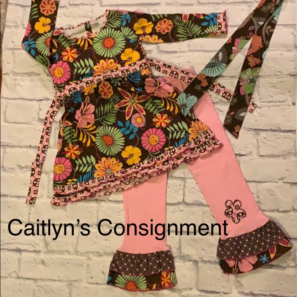 Ann Loren ‘Hippie Boho’ Pant Set w Headband NWOTs